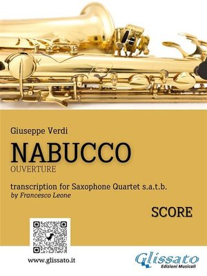 cover image of Saxophone Quartet "Nabucco" overture (score)